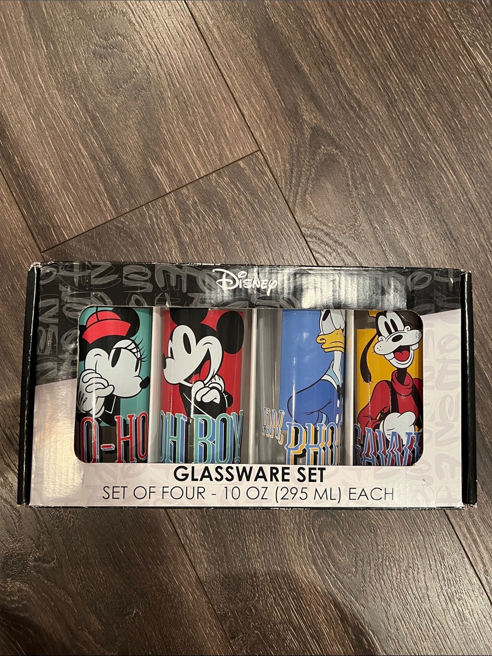 Disney Vintage Character Glassware Set - Red, Teal, Blue, Yellow